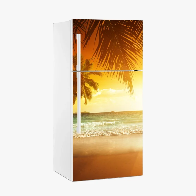 Sticker pour réfrigérateur coucher de soleil tropical sur la mer des Caraïbes – Wallnifity® Sticker pour réfrigérateur coucher de soleil tropical sur la mer des Caraïbes – Wallnifity®