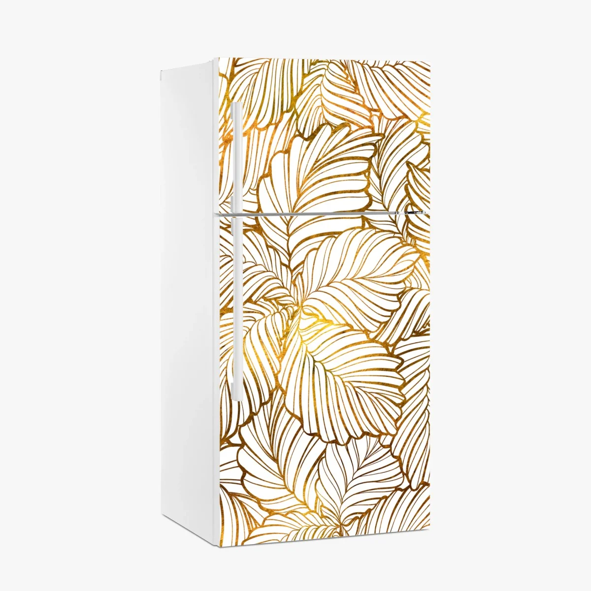 Sticker pour réfrigérateur motif feuilles tropicales dorées – Wallnifity® Sticker pour réfrigérateur motif feuilles tropicales dorées – Wallnifity®
