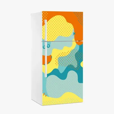 Sticker pour réfrigérateur composition abstraite colorée d'inspiration pop – Wallnifity®