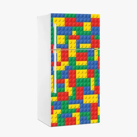 Sticker pour réfrigérateur motif de briques colorées pour décoration murale – Wallnifity®