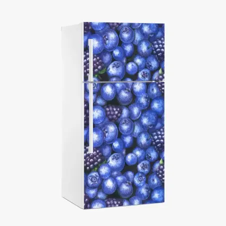Sticker pour réfrigérateur motif myrtilles et mûres – Wallnifity®