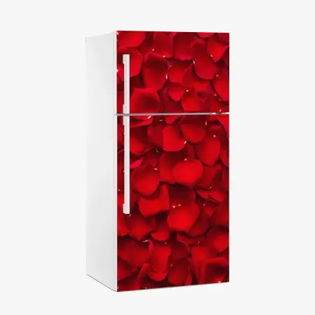 Sticker pour réfrigérateur mosaïque de pétales de rose rouges – Wallnifity®