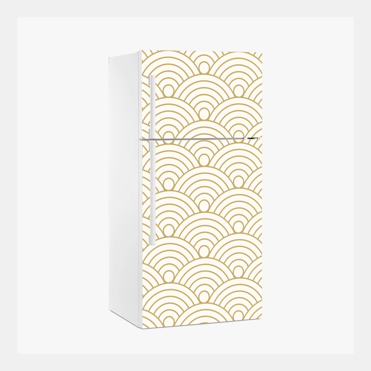 Sticker pour réfrigérateur motif de vagues japonaises dorées – Wallnifity®
