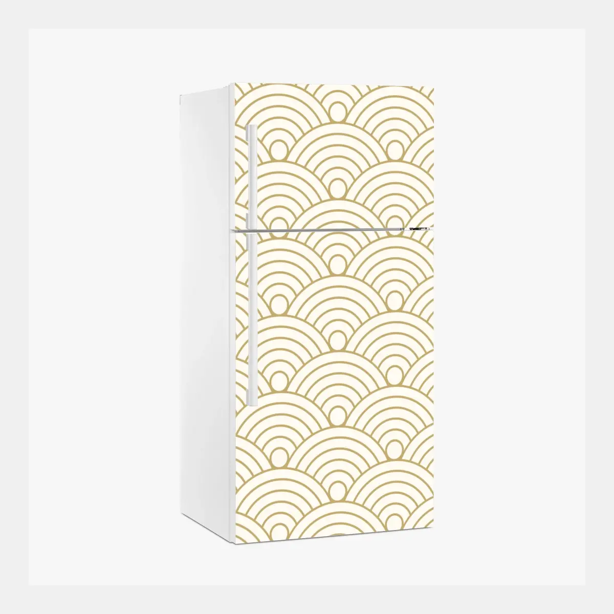 Sticker pour réfrigérateur motif de vagues japonaises dorées – Wallnifity®