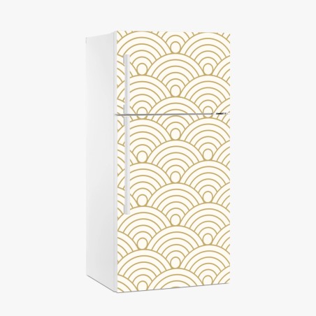 Sticker pour réfrigérateur motif de vagues japonaises dorées – Wallnifity®