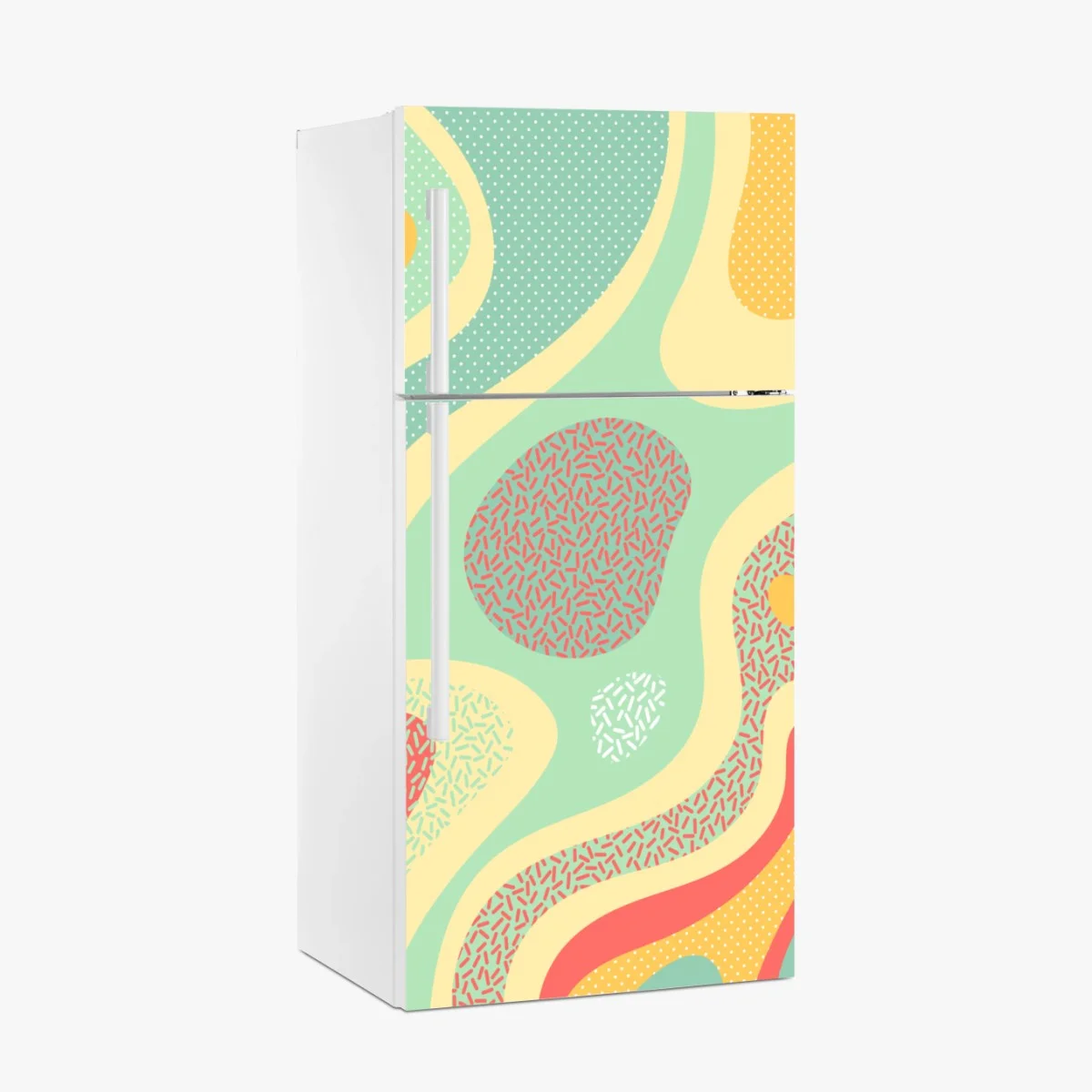 Sticker pour réfrigérateur composition abstraite menthe et corail aux motifs organiques – Wallnifity® Sticker pour réfrigérateur composition abstraite menthe et corail aux motifs organiques – Wallnifity®