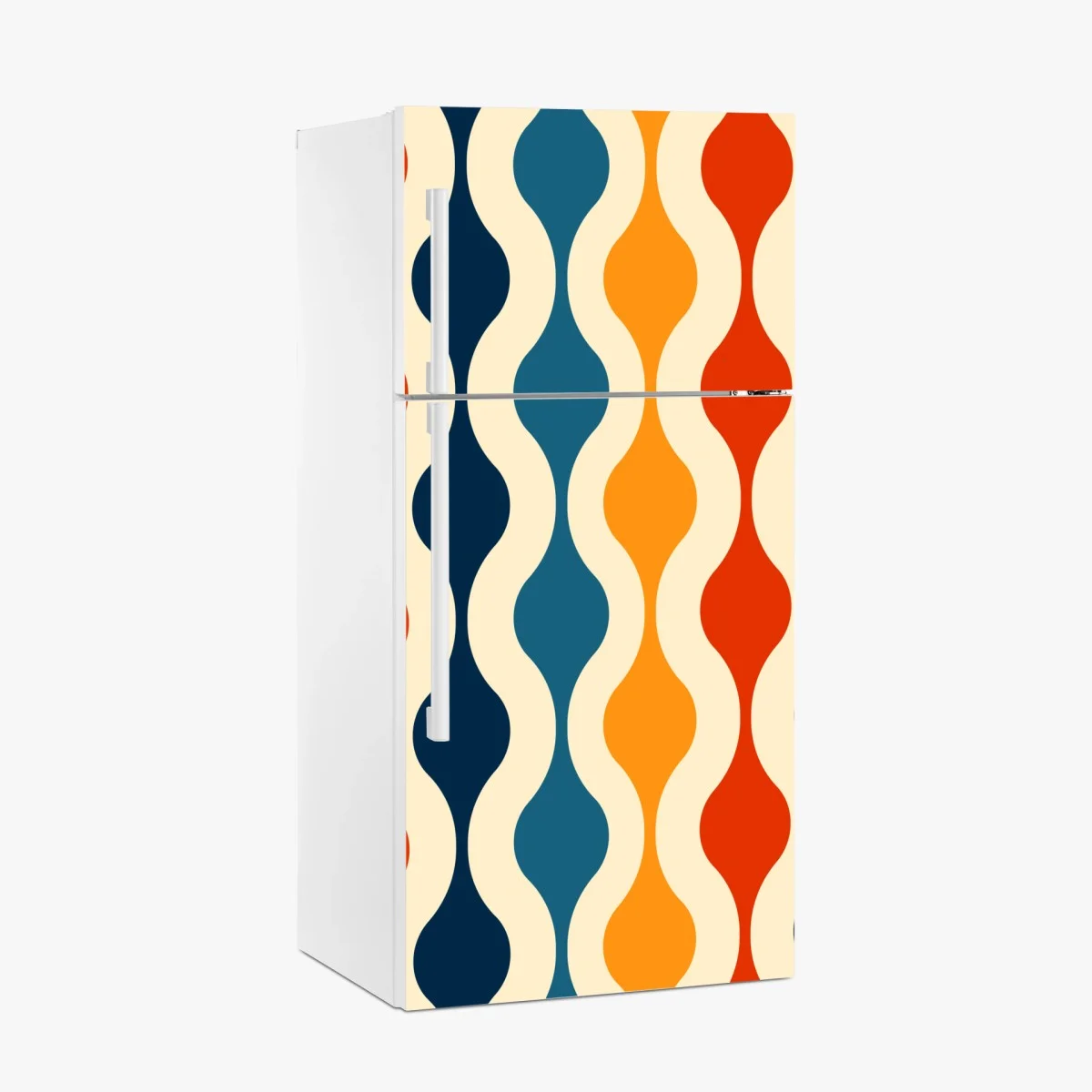 Sticker pour réfrigérateur motif rétro ondulé aux couleurs chaudes – Wallnifity® Sticker pour réfrigérateur motif rétro ondulé aux couleurs chaudes – Wallnifity®