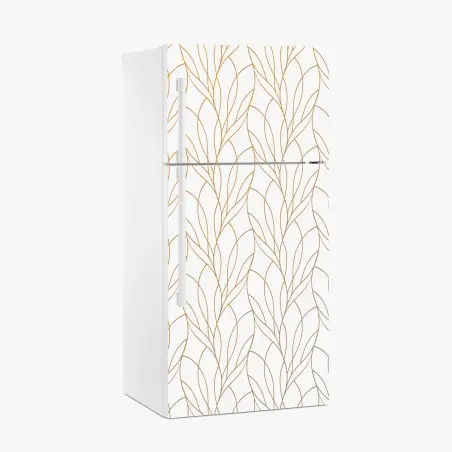 Sticker pour réfrigérateur motif feuillage doré élégant pour décoration – Wallnifity®