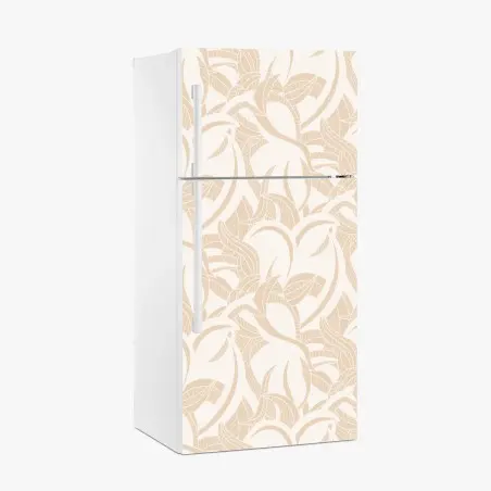 Sticker pour réfrigérateur motif feuillage beige délicat – Wallnifity®