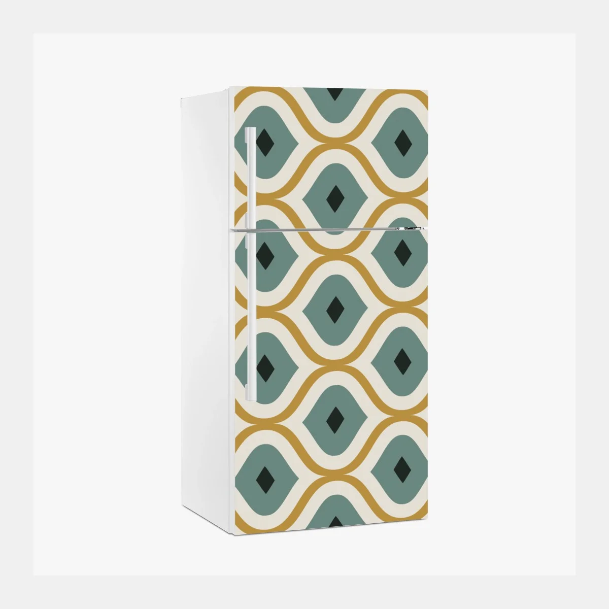 Sticker pour réfrigérateur motif géométrique élégant en vert et or – Wallnifity® Sticker pour réfrigérateur motif géométrique élégant en vert et or – Wallnifity®