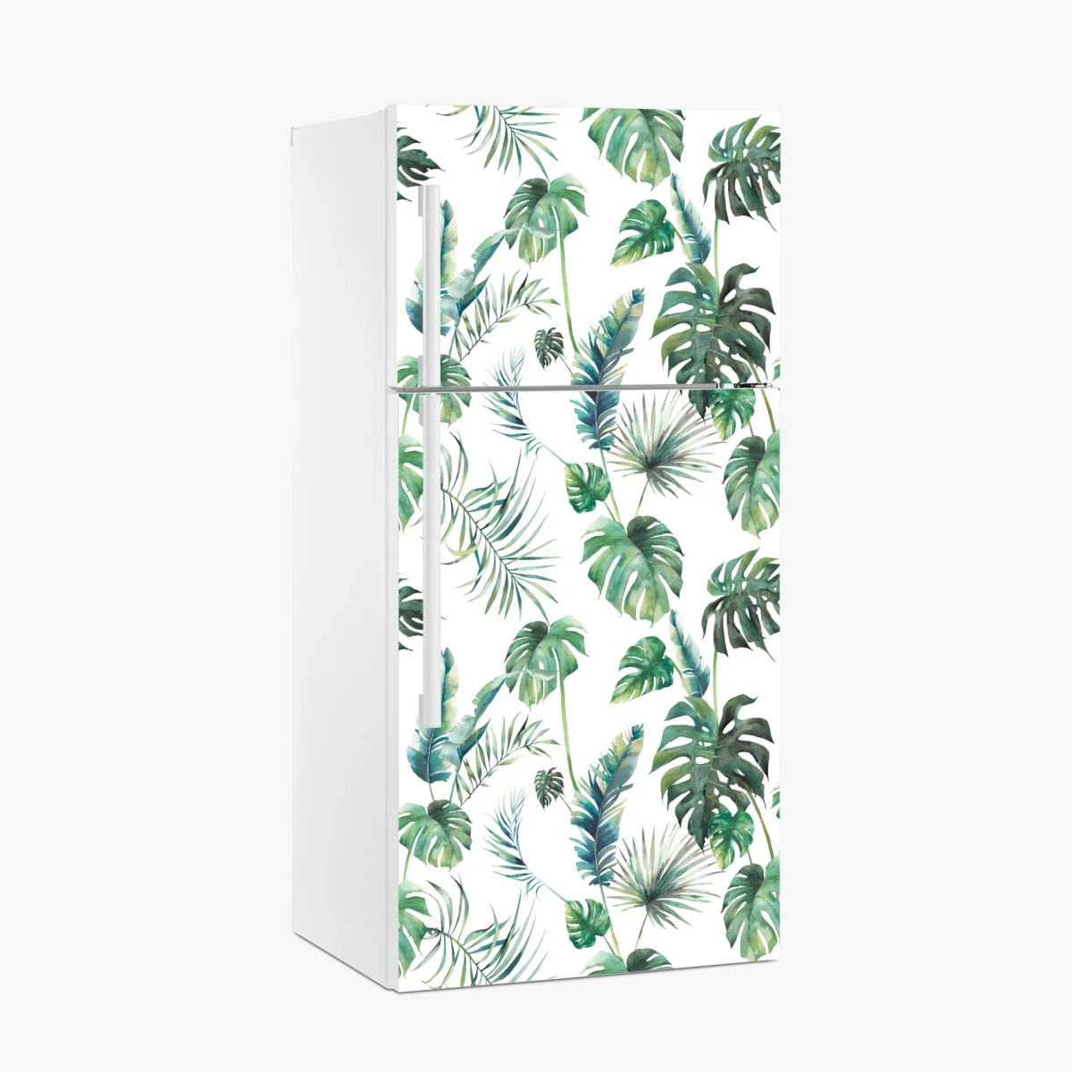 Sticker pour réfrigérateur motif feuilles tropicales en aquarelle – Wallnifity® Sticker pour réfrigérateur motif feuilles tropicales en aquarelle – Wallnifity®