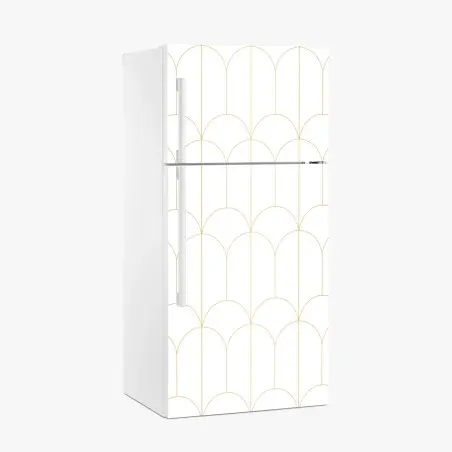 Sticker pour réfrigérateur motif art déco doré et minimaliste – Wallnifity®