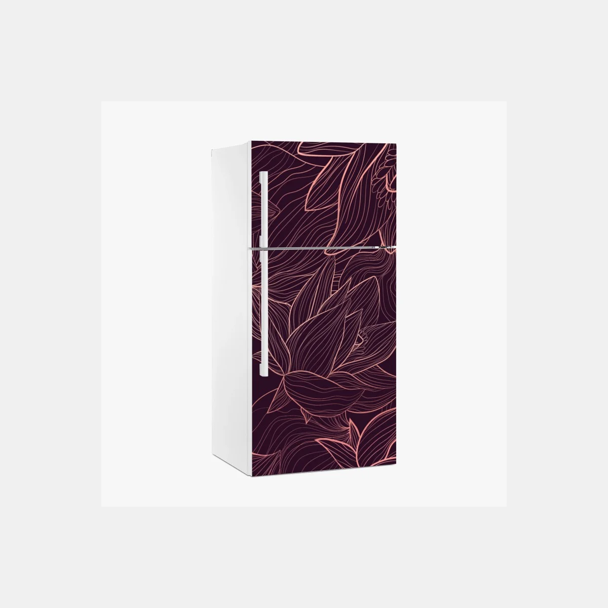Sticker pour réfrigérateur motif floral linéaire rose doré sur fond bordeaux – Wallnifity® Sticker pour réfrigérateur motif floral linéaire rose doré sur fond bordeaux – Wallnifity®