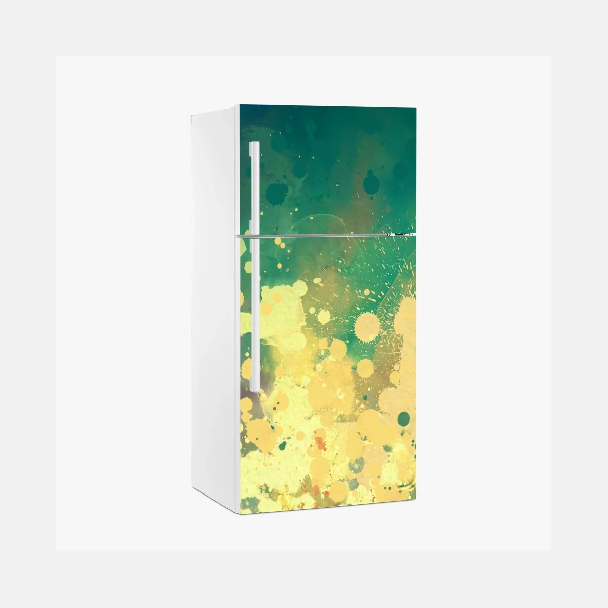 Sticker pour réfrigérateur explosion de peinture turquoise et jaune – Wallnifity® Sticker pour réfrigérateur explosion de peinture turquoise et jaune – Wallnifity®