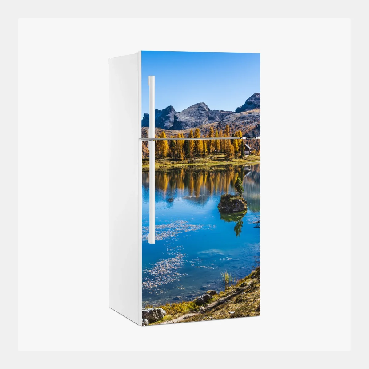 Sticker pour réfrigérateur reflets d'automne au lac alpin – Wallnifity® Sticker pour réfrigérateur reflets d'automne au lac alpin – Wallnifity®