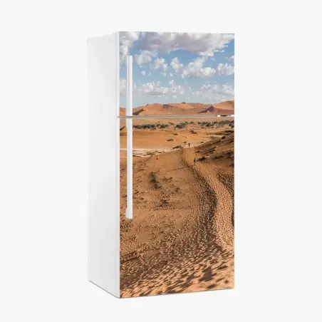 Sticker pour réfrigérateur horizon de dunes dorées et ciel ouvert – Wallnifity®
