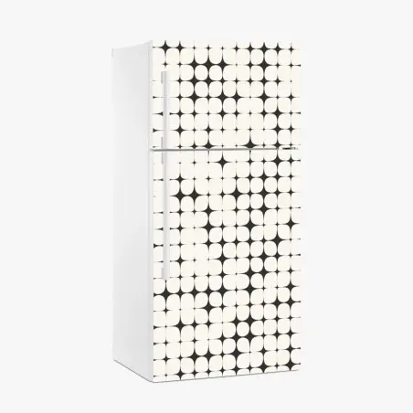 Sticker pour réfrigérateur motif géométrique en damier de cercles – Wallnifity®