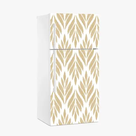 Sticker pour réfrigérateur motif feuilles dorées pour décoration murale – Wallnifity®