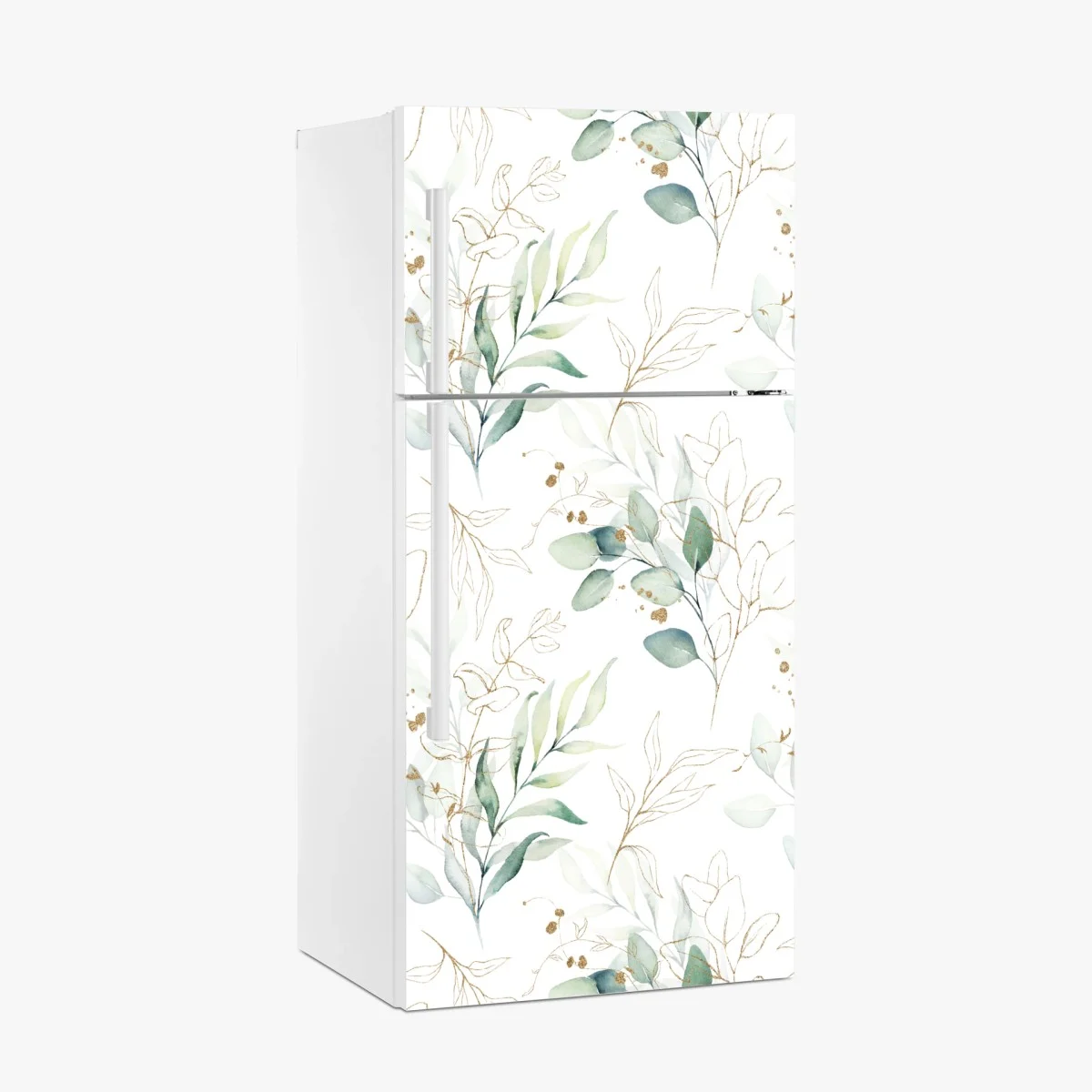 Sticker pour réfrigérateur motif botanique aquarelle vert et doré – Wallnifity® Sticker pour réfrigérateur motif botanique aquarelle vert et doré – Wallnifity®
