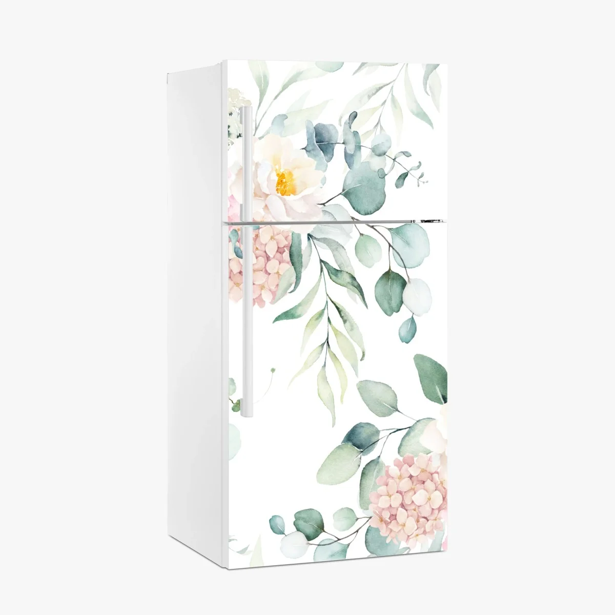 Sticker pour réfrigérateur motif floral aquarelle aux pivoines et eucalyptus – Wallnifity® Sticker pour réfrigérateur motif floral aquarelle aux pivoines et eucalyptus – Wallnifity®