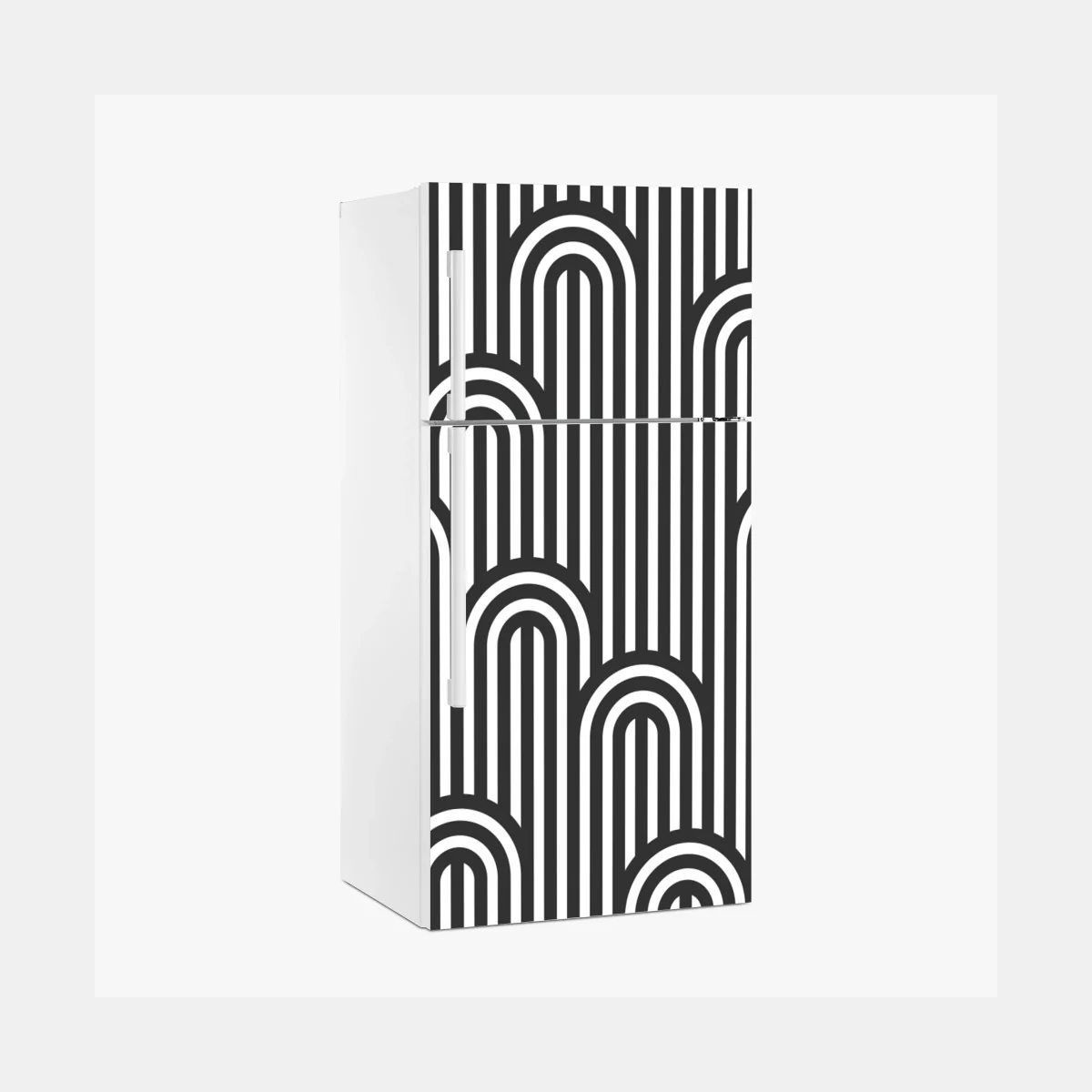 Sticker pour réfrigérateur motif d'arches géométriques noir et blanc – Wallnifity® Sticker pour réfrigérateur motif d'arches géométriques noir et blanc – Wallnifity®