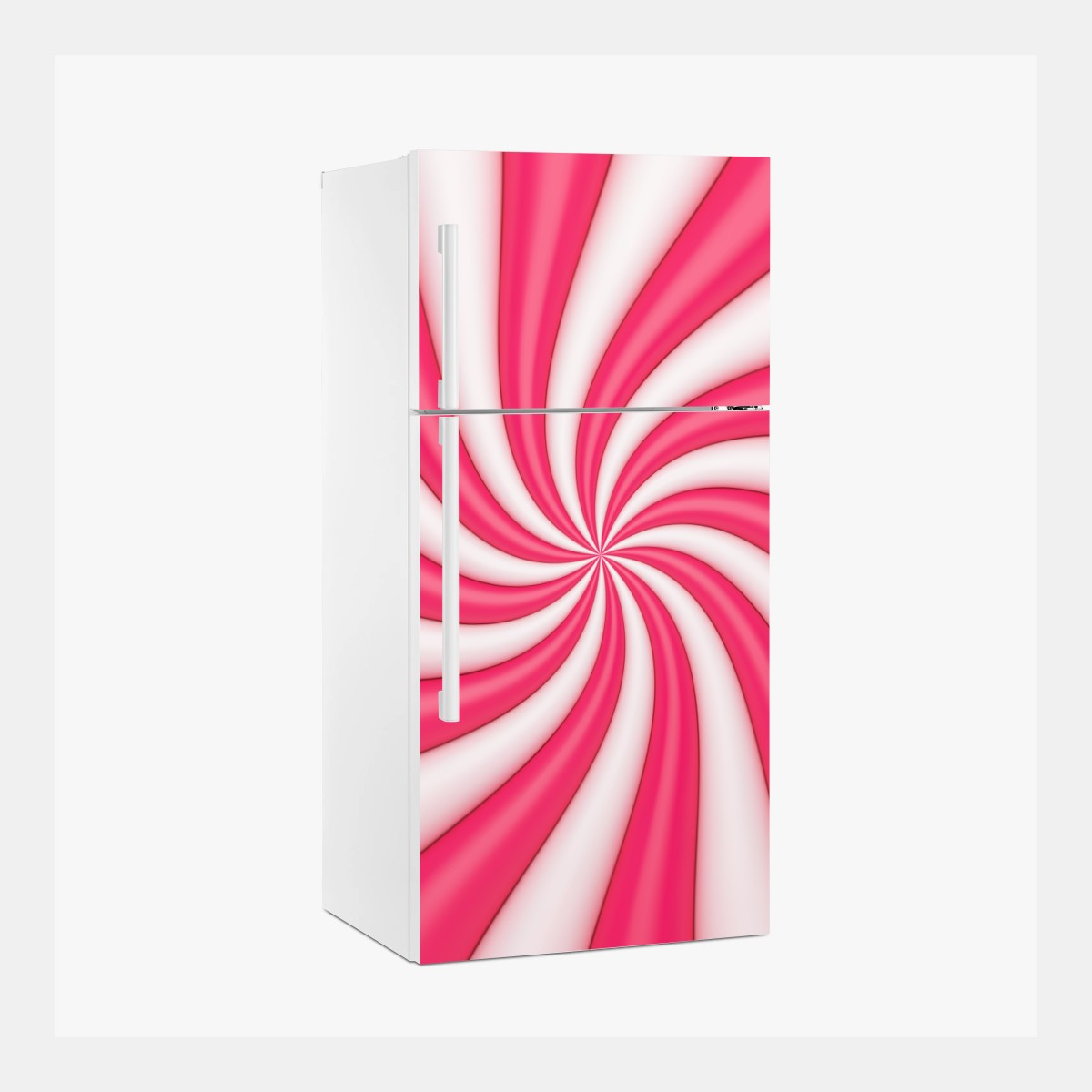 Sticker pour réfrigérateur tourbillon rose et blanc aux ondulations douces – Wallnifity®