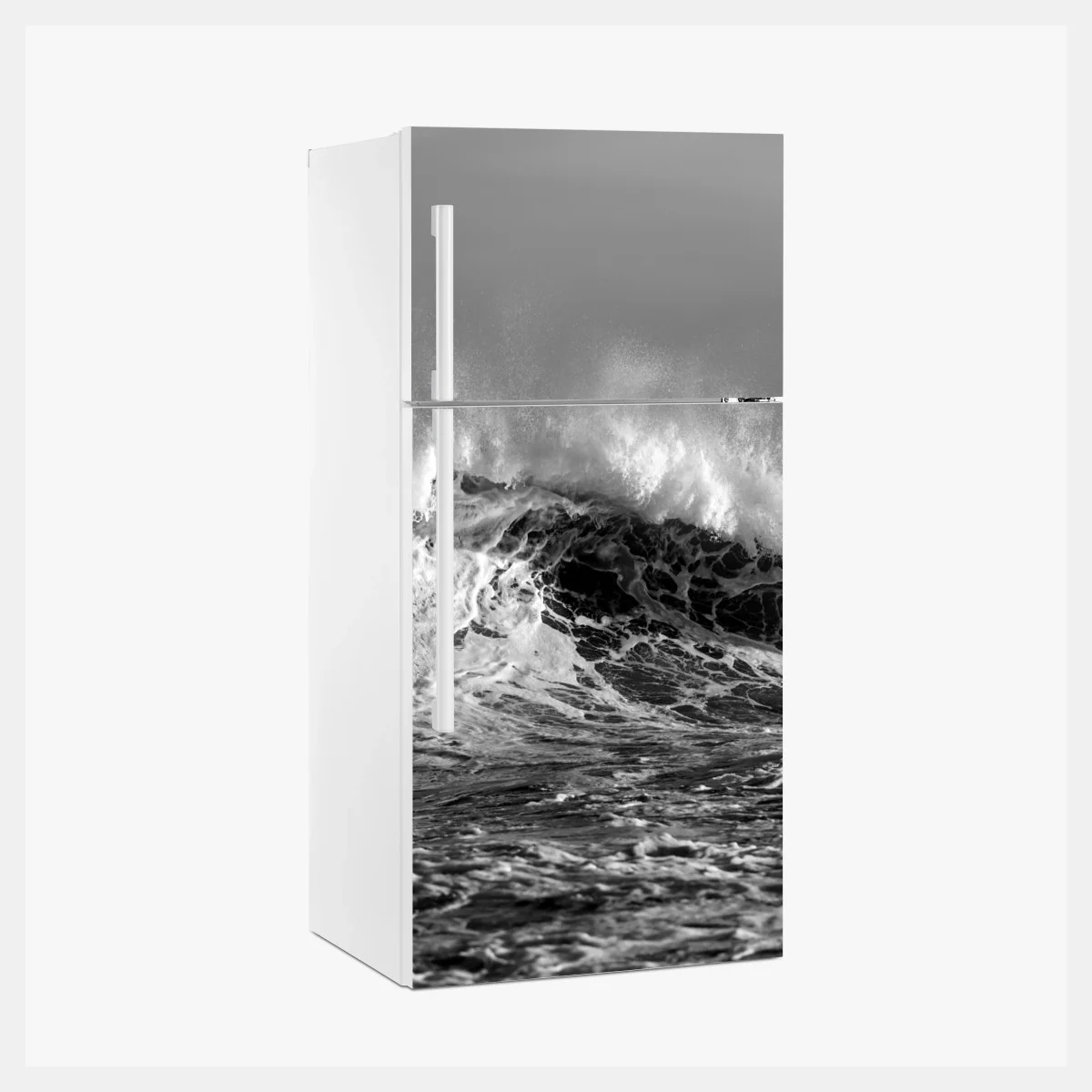 Sticker pour réfrigérateur vague puissante en noir et blanc – Wallnifity® Sticker pour réfrigérateur vague puissante en noir et blanc – Wallnifity®
