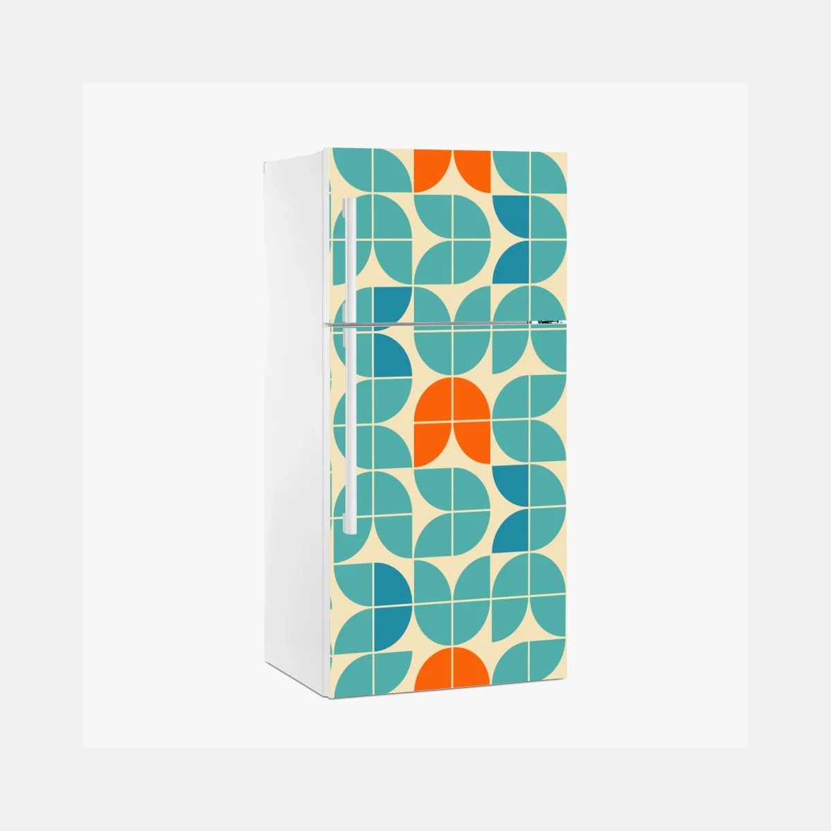 Sticker pour réfrigérateur motif géométrique rétro aux tulipes stylisées – Wallnifity® Sticker pour réfrigérateur motif géométrique rétro aux tulipes stylisées – Wallnifity®