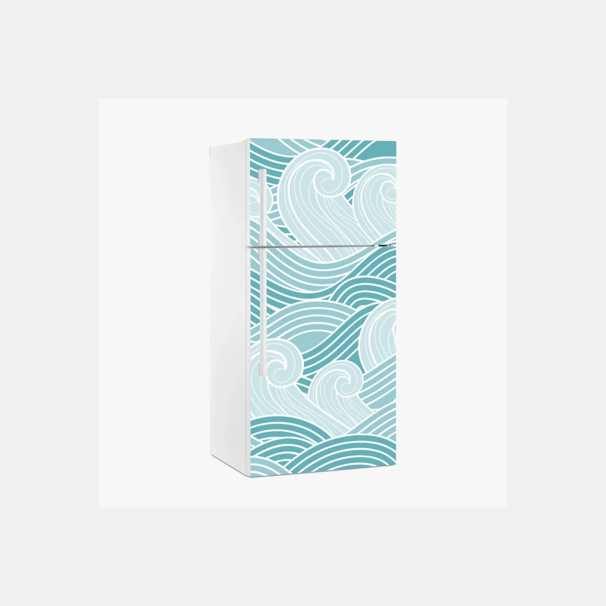Sticker pour réfrigérateur océan stylisé en vagues turquoises – Wallnifity® Sticker pour réfrigérateur océan stylisé en vagues turquoises – Wallnifity®