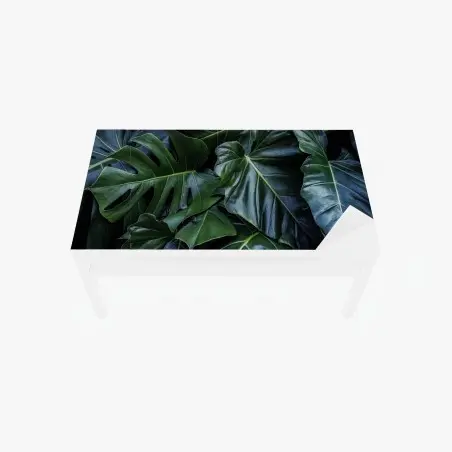 Sticker pour table et bureau feuillage tropical vert profond – Wallnifity®