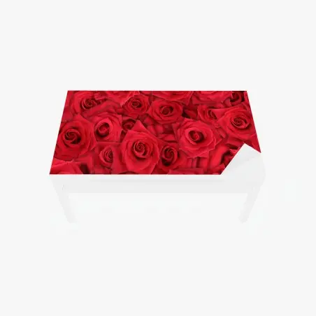 Sticker pour table et bureau motif de roses rouges en gros plan – Wallnifity®