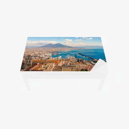 Sticker pour table et bureau vue panoramique sur Naples et le Vésuve – Wallnifity®