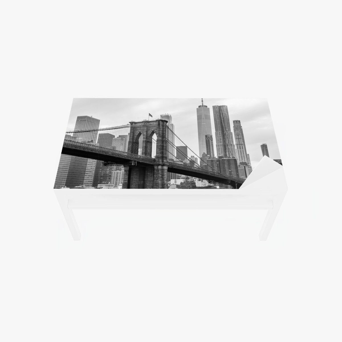 Sticker pour table et bureau vue iconique du pont de Brooklyn et skyline de New York – Wallnifity®