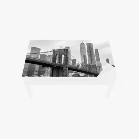 Sticker pour table et bureau vue iconique du pont de Brooklyn et skyline de New York – Wallnifity®