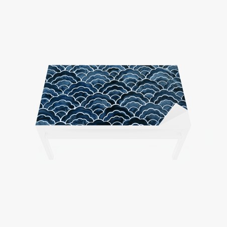 Sticker pour table et bureau motif de vagues japonaises bleu marine – Wallnifity®