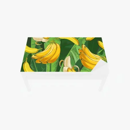 Sticker pour table et bureau motif de bananes tropicales sur feuillage – Wallnifity®