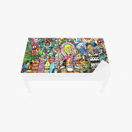 Sticker pour table et bureau murale urbaine musicale multicolore – Wallnifity®