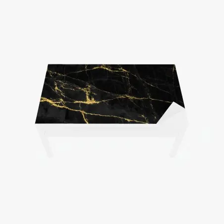 Sticker pour table et bureau marbre noir veiné d'or – Wallnifity®