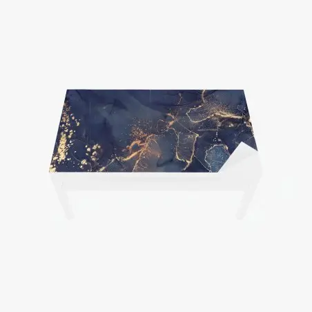 Sticker pour table et bureau marbrure bleu nuit et or – Wallnifity®