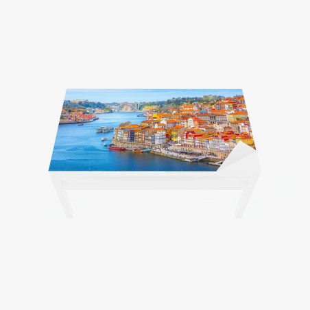 Sticker pour table et bureau rives colorées de Porto au bord du Douro – Wallnifity®
