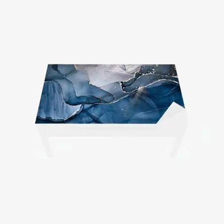 Sticker pour table et bureau marbrure bleue et dorée – Wallnifity®