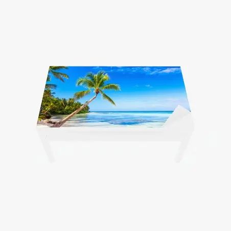 Sticker pour table et bureau paradis tropical au bord du lagon – Wallnifity®