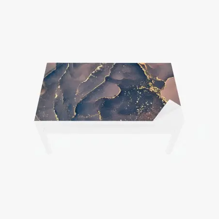 Sticker pour table et bureau marbre céleste aux reflets dorés – Wallnifity®