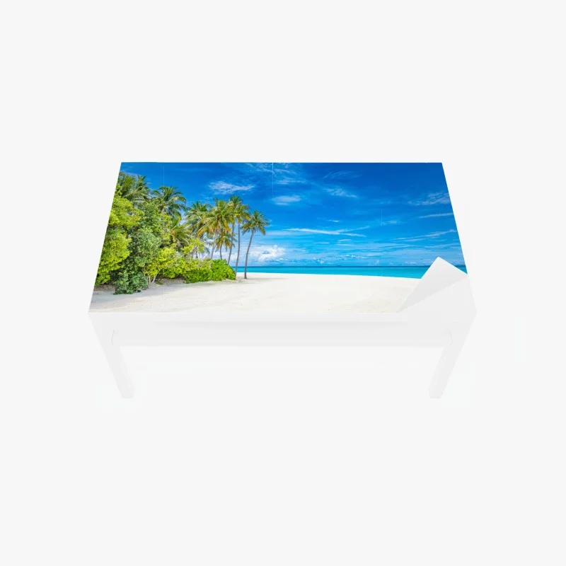 Sticker pour table et bureau paradis tropical au sable blanc – Wallnifity® Sticker pour table et bureau paradis tropical au sable blanc – Wallnifity®