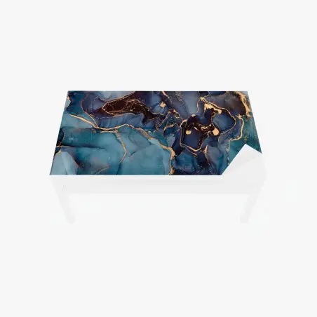Sticker pour table et bureau harmonie d'azur et d'or – Wallnifity®