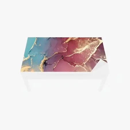 Sticker pour table et bureau marbre abstrait aux reflets dorés – Wallnifity®