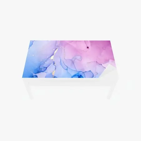 Sticker pour table et bureau marbre d'encre pastel aux reflets dorés – Wallnifity®