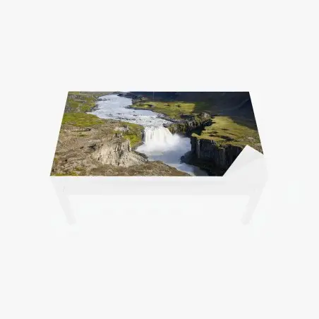 Sticker pour table et bureau cascade majestueuse dans le canyon d'Islande – Wallnifity®