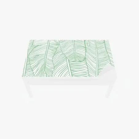 Sticker pour table et bureau motif feuilles de bananier vert menthe – Wallnifity®