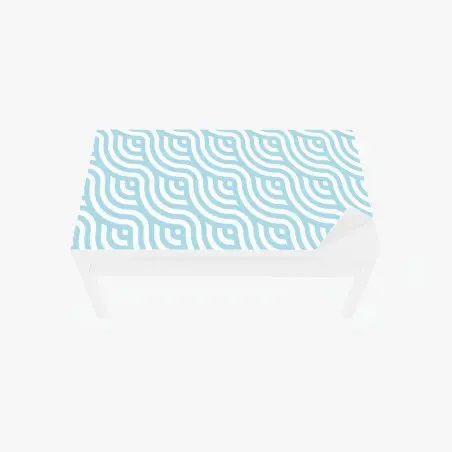 Sticker pour table et bureau motif géométrique ondulé bleu et blanc – Wallnifity®